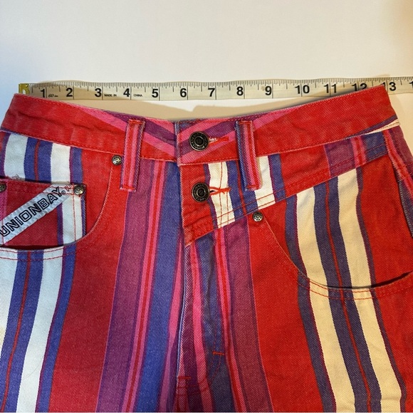 Vtg 90s Union bay striped jean shorts - Picture 6 of 10